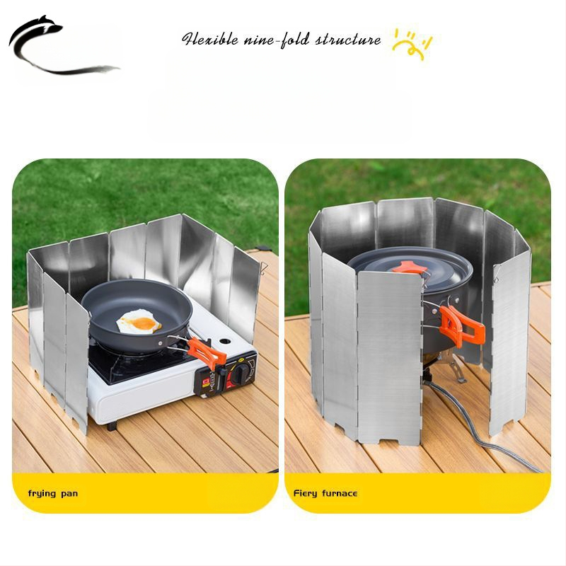 Lauko vėjui atspari viryklė, kempingo viryklė, vėjo skydinė dujinė viryklė, vėjui atspari danga, vėjui atsparus žiedas, magnetinis