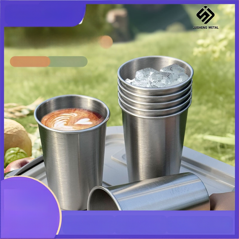 Lauko 304 nerūdijančio plieno puodelis, vieno sluoksnio vandens puodelis, alaus puodelis, šalto gėrimo puodelis, sulčių puodelis, atsparus kritimams, nešiojamas kempingo kostiumas