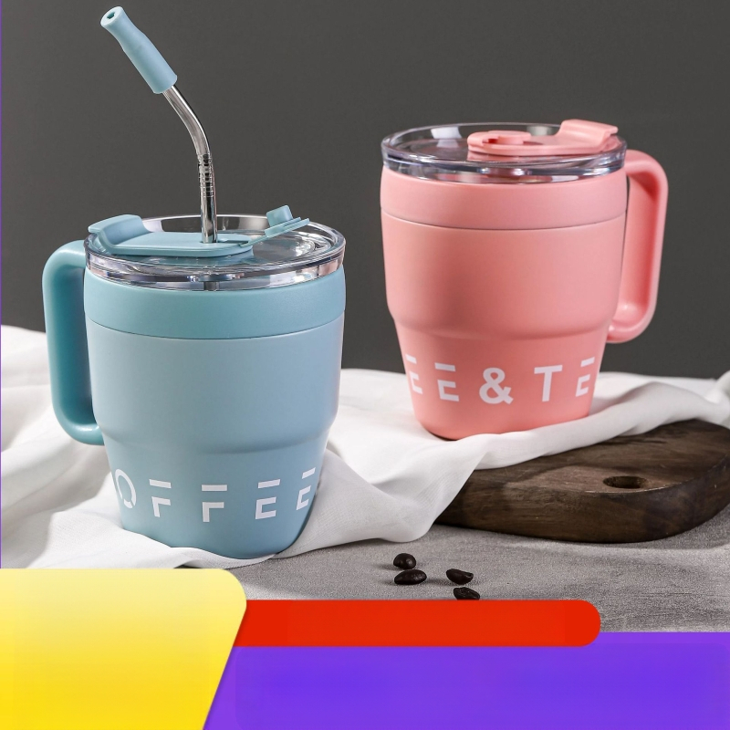 Tarpvalstybinė didmeninė prekyba 304 nerūdijančio plieno puodeliu verslo biurui kavos puodelis su rankena nešiojamas šilumą išsaugantis šaltas puodelis