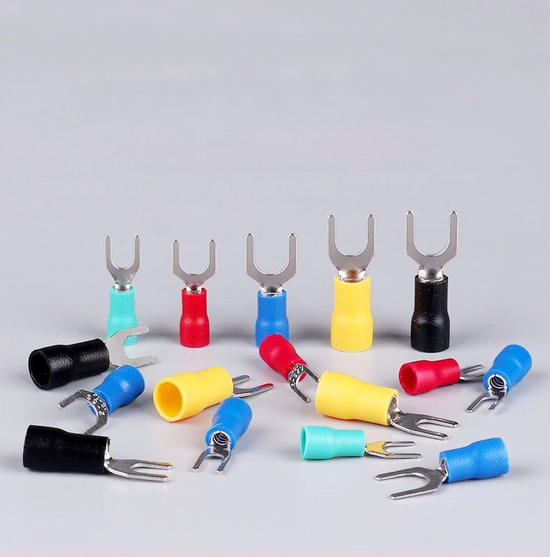 Вилковиден предварително изолиран терминал меден терминал меден кабелен накрайник бърз терминал Y-образен студено пресован терминал