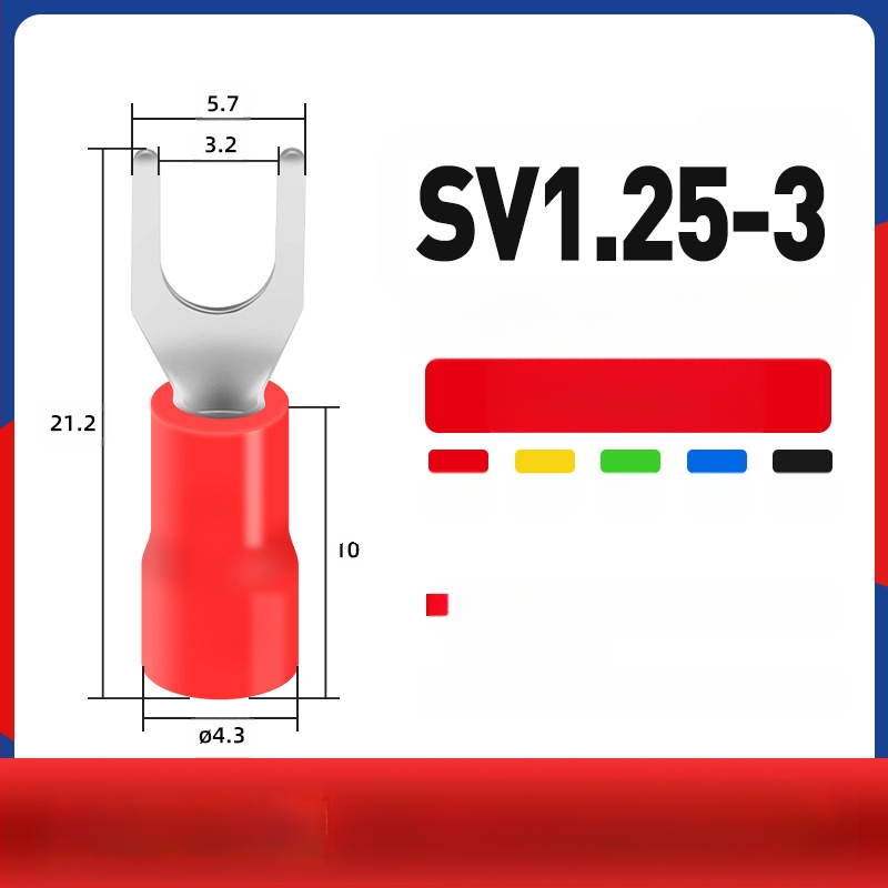 Вилковиден предварително изолиран терминал меден терминал меден кабелен накрайник бърз терминал Y-образен студено пресован терминал
