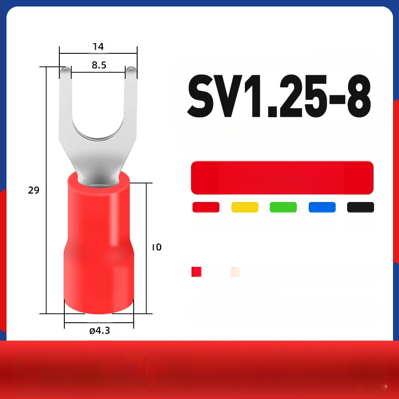 Вилковиден предварително изолиран терминал меден терминал меден кабелен накрайник бърз терминал Y-образен студено пресован терминал