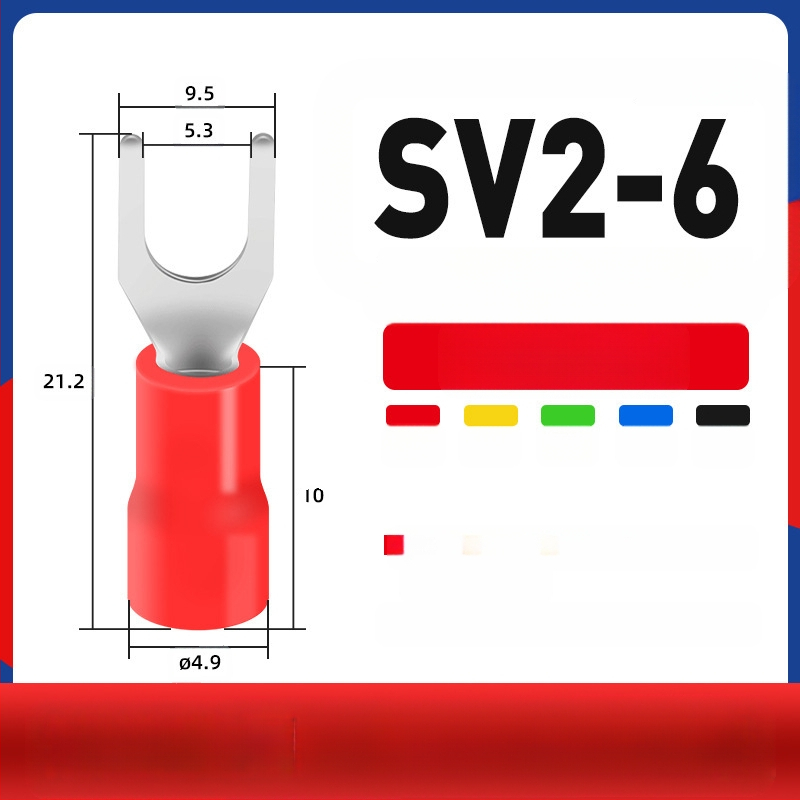 Вилковиден предварително изолиран терминал меден терминал меден кабелен накрайник бърз терминал Y-образен студено пресован терминал