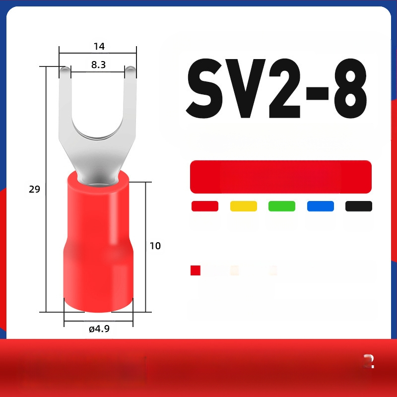 Вилковиден предварително изолиран терминал меден терминал меден кабелен накрайник бърз терминал Y-образен студено пресован терминал