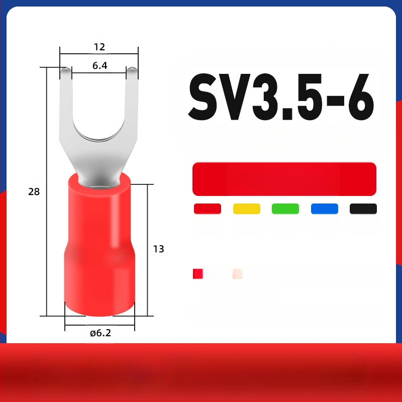 Вилковиден предварително изолиран терминал меден терминал меден кабелен накрайник бърз терминал Y-образен студено пресован терминал