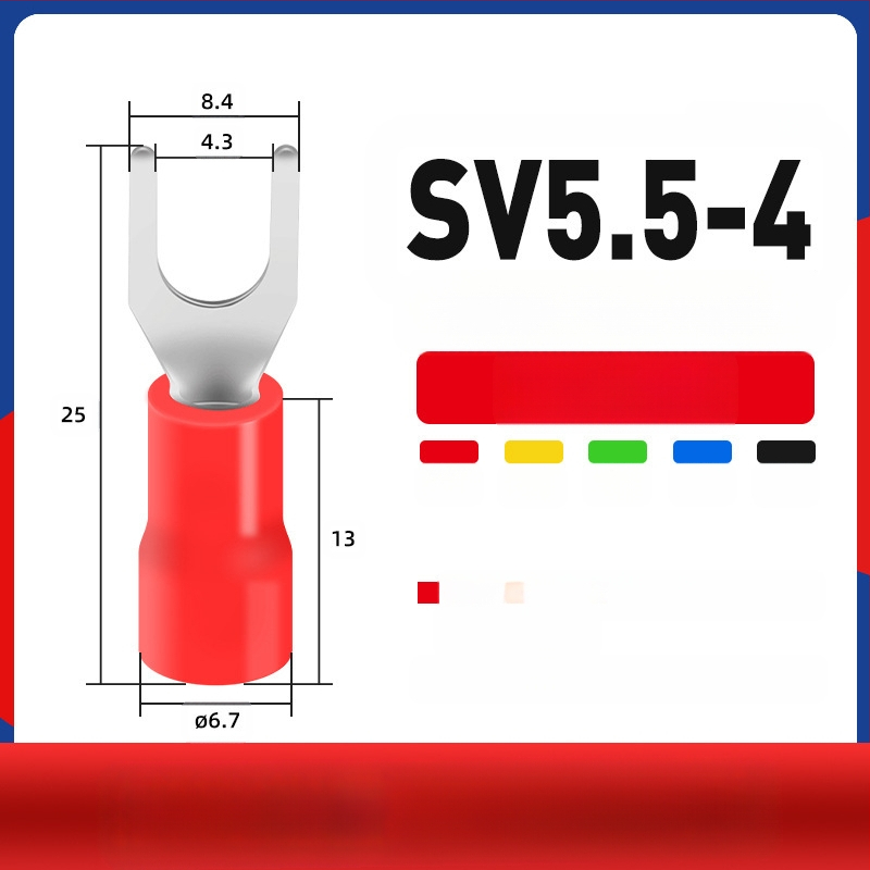 Вилковиден предварително изолиран терминал меден терминал меден кабелен накрайник бърз терминал Y-образен студено пресован терминал