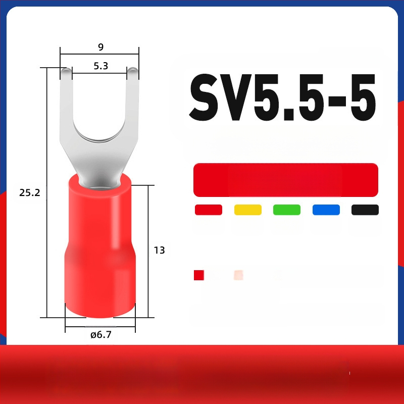 Вилковиден предварително изолиран терминал меден терминал меден кабелен накрайник бърз терминал Y-образен студено пресован терминал