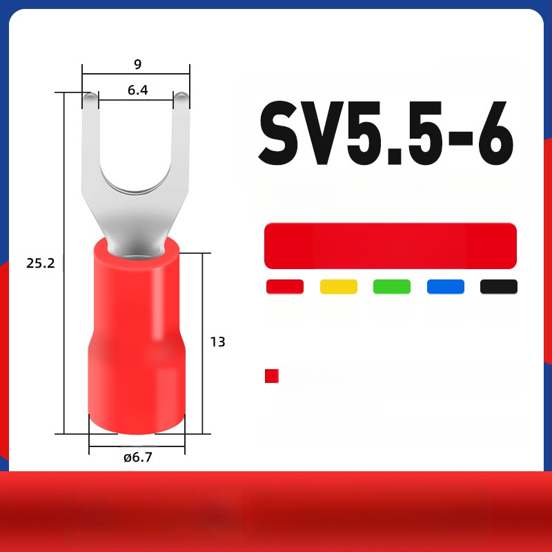 Вилковиден предварително изолиран терминал меден терминал меден кабелен накрайник бърз терминал Y-образен студено пресован терминал
