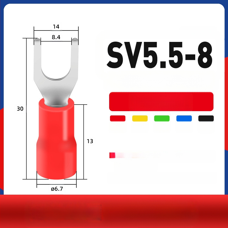 Вилковиден предварително изолиран терминал меден терминал меден кабелен накрайник бърз терминал Y-образен студено пресован терминал