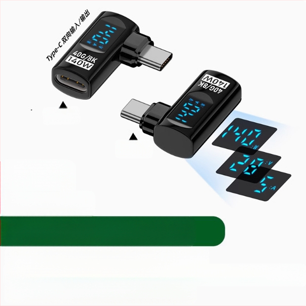 240 W skaitmeninis ekranas su „TypeC“ adapteriu, srovės įtampa ir maitinimo ekranu, skirtas nešiojamojo kompiuterio OTG keitikliui