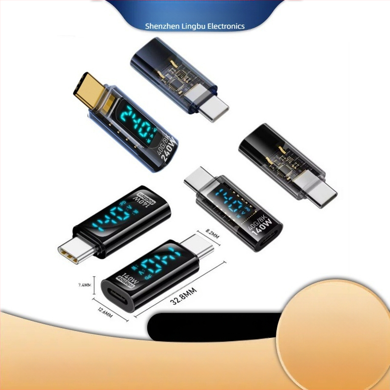 240 W digitālais displejs TypeC adapteris strāvas sprieguma jaudas displejs klēpjdatoram OTG pārveidotājam