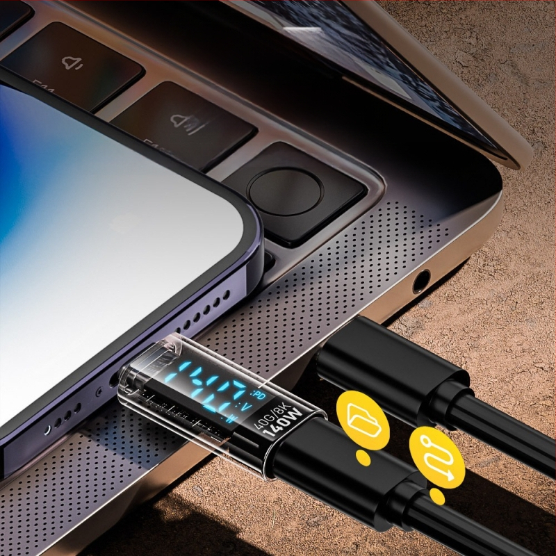 240 W skaitmeninis ekranas su „TypeC“ adapteriu, srovės įtampa ir maitinimo ekranu, skirtas nešiojamojo kompiuterio OTG keitikliui
