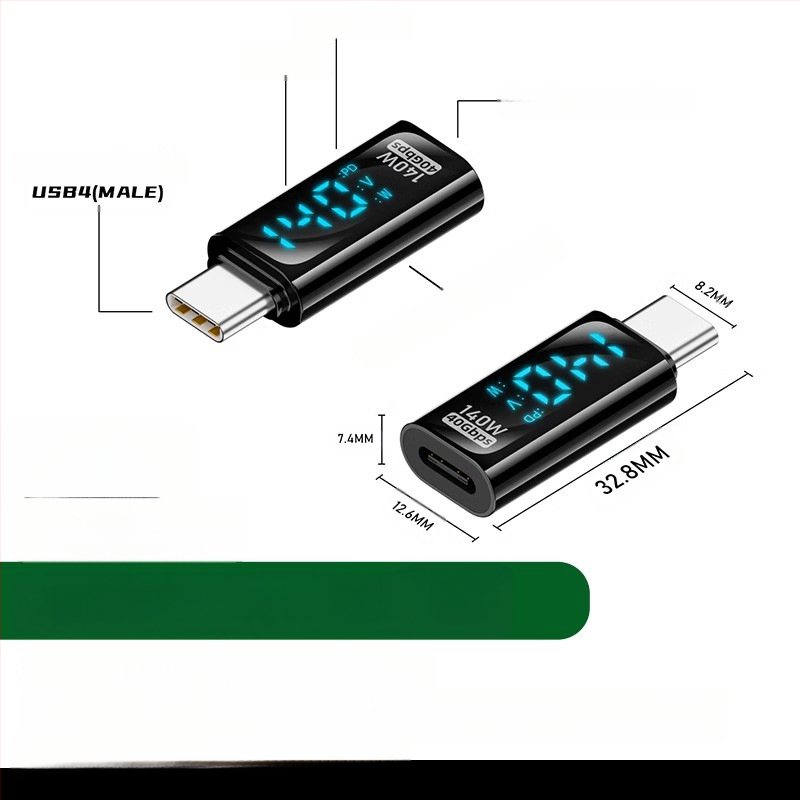 240 W skaitmeninis ekranas su „TypeC“ adapteriu, srovės įtampa ir maitinimo ekranu, skirtas nešiojamojo kompiuterio OTG keitikliui