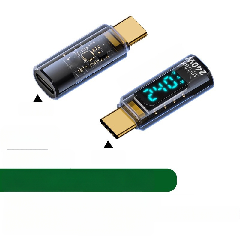 240 W skaitmeninis ekranas su „TypeC“ adapteriu, srovės įtampa ir maitinimo ekranu, skirtas nešiojamojo kompiuterio OTG keitikliui