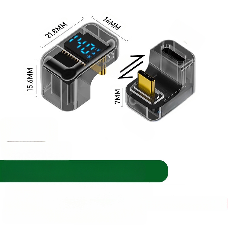 240 W skaitmeninis ekranas su „TypeC“ adapteriu, srovės įtampa ir maitinimo ekranu, skirtas nešiojamojo kompiuterio OTG keitikliui