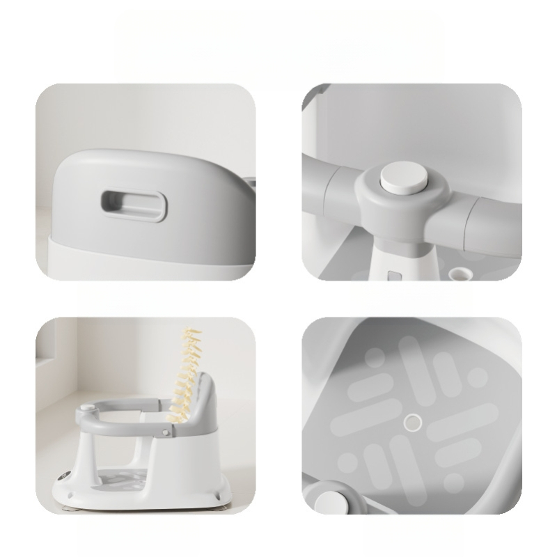 „CrossBorder“ kūdikio vonios kėdutė, kūdikio vonios atlošas, sėdima vonios taburetė, vaikų mokymosi sėdėti kėdutė, neslystanti vonios kėdutė