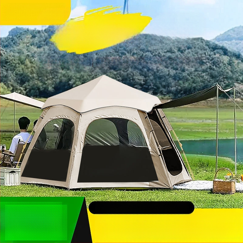 Kümme tuhat inimest koguvad välistingimustes kasutatavaid telke, välitingimustes kasutatavaid telkimisvarustust, automaatset kaasaskantavat telkimisstiilis piknikku, vajalikku kuusnurkset plussi.