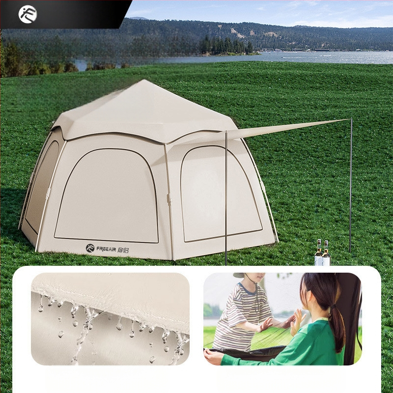 Kümme tuhat inimest koguvad välistingimustes kasutatavaid telke, välitingimustes kasutatavaid telkimisvarustust, automaatset kaasaskantavat telkimisstiilis piknikku, vajalikku kuusnurkset plussi.