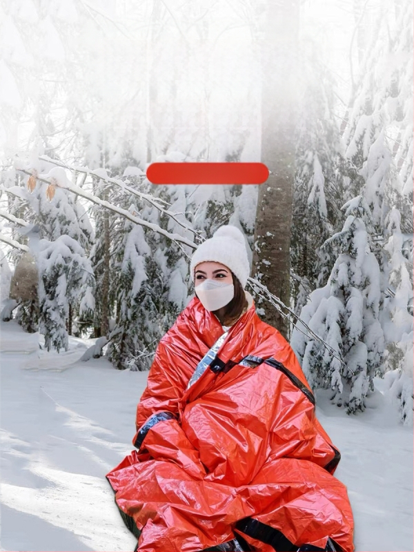 Õues PE alumiiniumkilest hädaolukorra magamiskott Lihtne külmakindel katastroofiabi hädaolukorra soe magamiskott Vihmamantli telk Hoiustamine Amazon