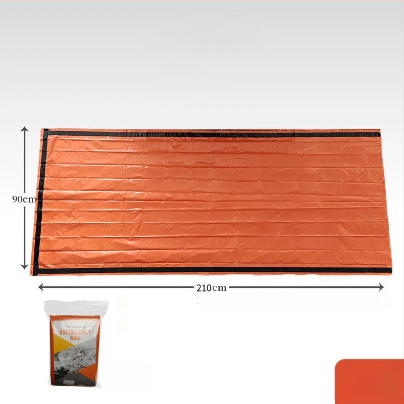 Õues PE alumiiniumkilest hädaolukorra magamiskott Lihtne külmakindel katastroofiabi hädaolukorra soe magamiskott Vihmamantli telk Hoiustamine Amazon