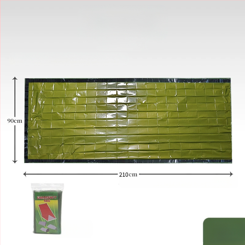 Õues PE alumiiniumkilest hädaolukorra magamiskott Lihtne külmakindel katastroofiabi hädaolukorra soe magamiskott Vihmamantli telk Hoiustamine Amazon