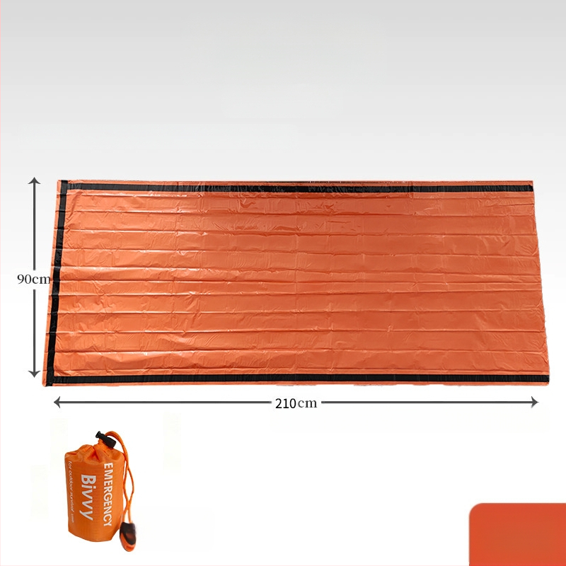 Õues PE alumiiniumkilest hädaolukorra magamiskott Lihtne külmakindel katastroofiabi hädaolukorra soe magamiskott Vihmamantli telk Hoiustamine Amazon