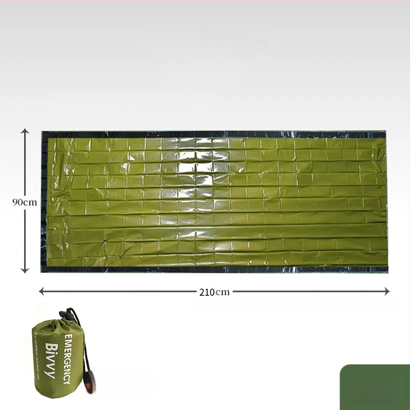 Õues PE alumiiniumkilest hädaolukorra magamiskott Lihtne külmakindel katastroofiabi hädaolukorra soe magamiskott Vihmamantli telk Hoiustamine Amazon