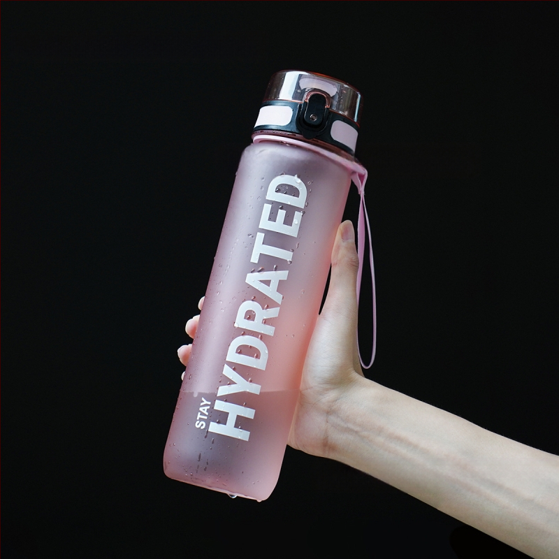 Sportinis vandens puodelis 1000 ml didelės talpos plastikinis puodelis nepralaidus vandeniui nešiojamas kosminis puodelis su svarstyklėmis lauko tiesioginio gėrimo puodelis