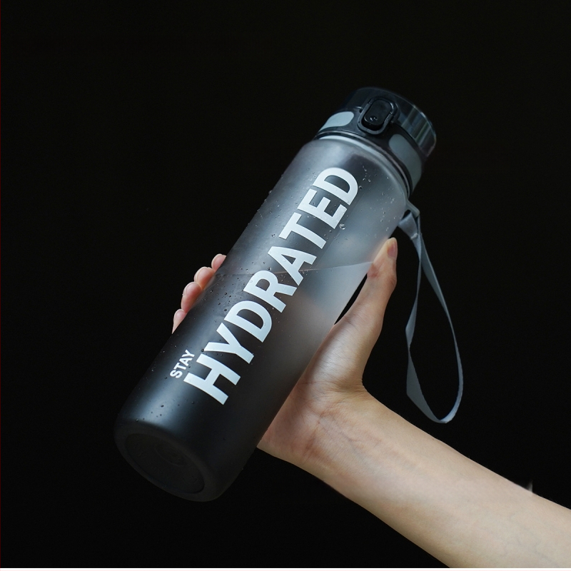 Sportinis vandens puodelis 1000 ml didelės talpos plastikinis puodelis nepralaidus vandeniui nešiojamas kosminis puodelis su svarstyklėmis lauko tiesioginio gėrimo puodelis