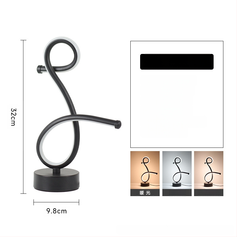 2025LED stalinė lempa miegamajam prie lovos, trijų spalvų, pritemdoma naktinė lemputė, kūrybingas restoranas, kavinė, šviečianti dekoratyvinė stalo lempa