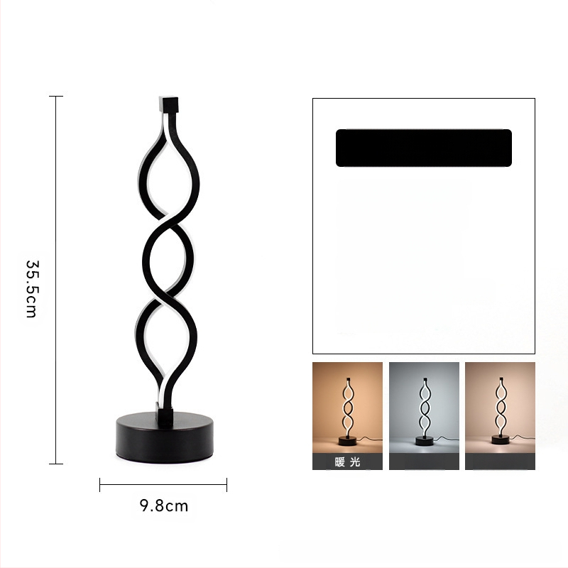 2025LED stalinė lempa miegamajam prie lovos, trijų spalvų, pritemdoma naktinė lemputė, kūrybingas restoranas, kavinė, šviečianti dekoratyvinė stalo lempa