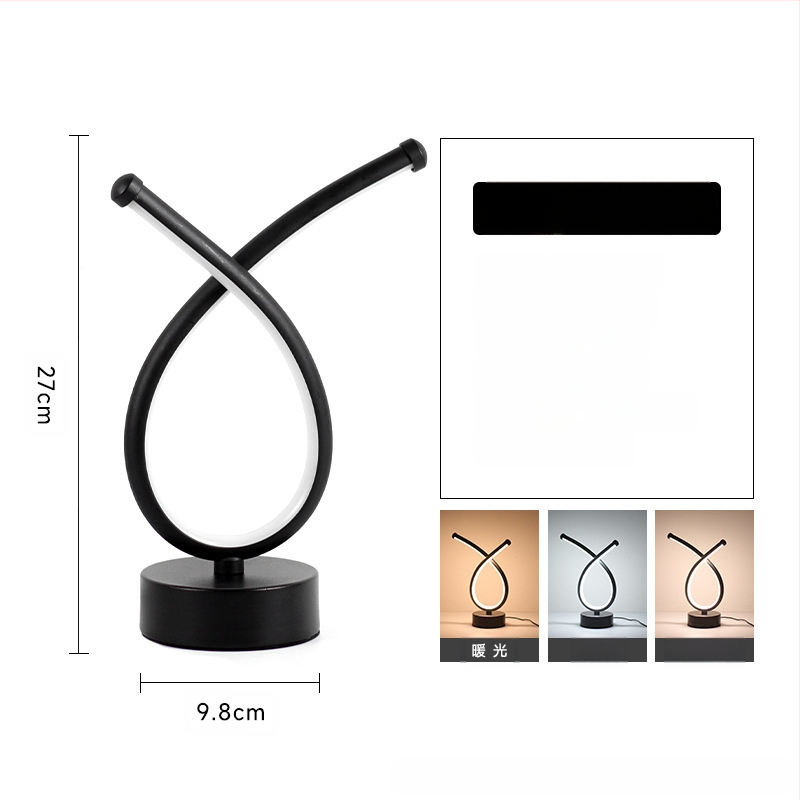 2025LED stalinė lempa miegamajam prie lovos, trijų spalvų, pritemdoma naktinė lemputė, kūrybingas restoranas, kavinė, šviečianti dekoratyvinė stalo lempa