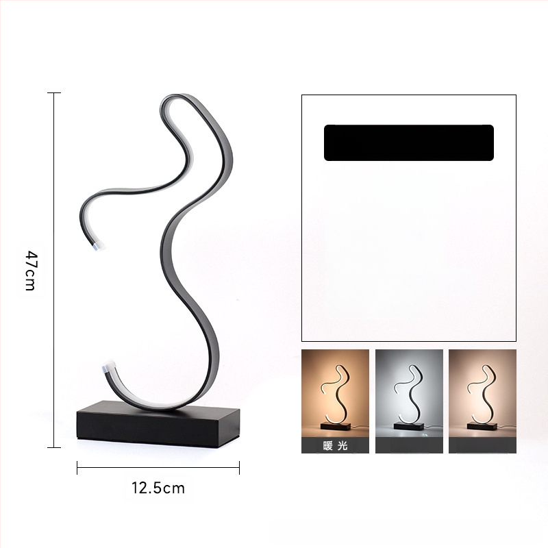 2025LED stalinė lempa miegamajam prie lovos, trijų spalvų, pritemdoma naktinė lemputė, kūrybingas restoranas, kavinė, šviečianti dekoratyvinė stalo lempa