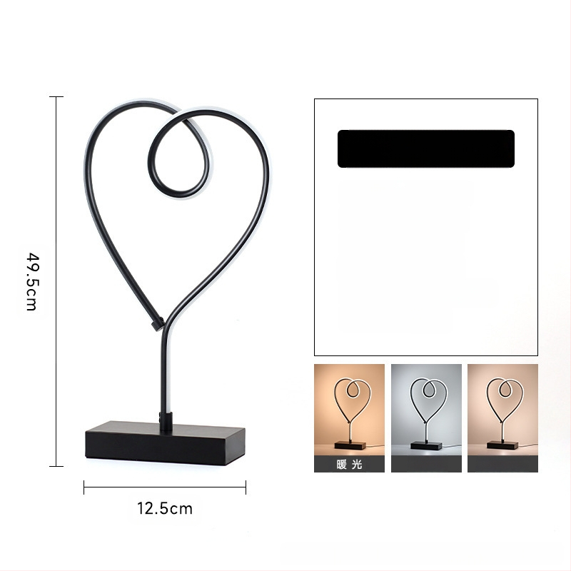 2025LED stalinė lempa miegamajam prie lovos, trijų spalvų, pritemdoma naktinė lemputė, kūrybingas restoranas, kavinė, šviečianti dekoratyvinė stalo lempa