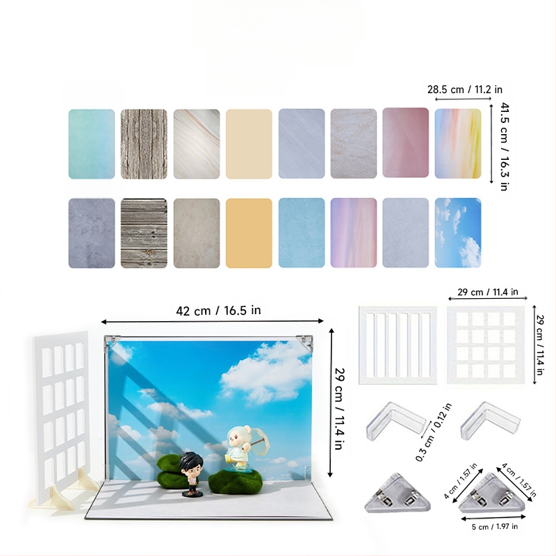 Sabiezināts fotogrāfijas kartons 1+7/8/9/10 fona papīrs foto fona komplekts fotografēšanas aksesuāri fotografēšanas fona dēlis