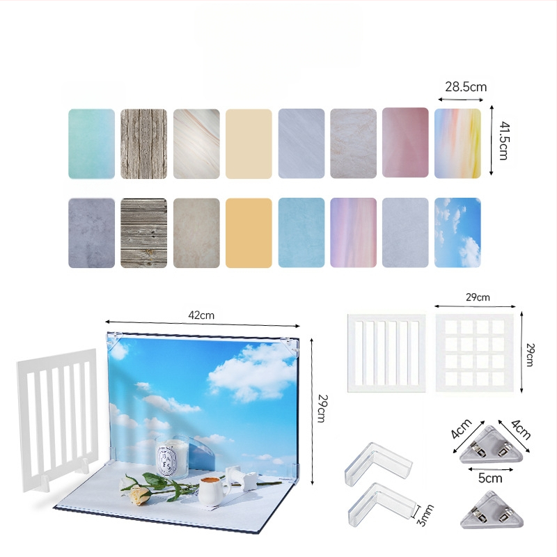 Sabiezināts fotogrāfijas kartons 1+7/8/9/10 fona papīrs foto fona komplekts fotografēšanas aksesuāri fotografēšanas fona dēlis