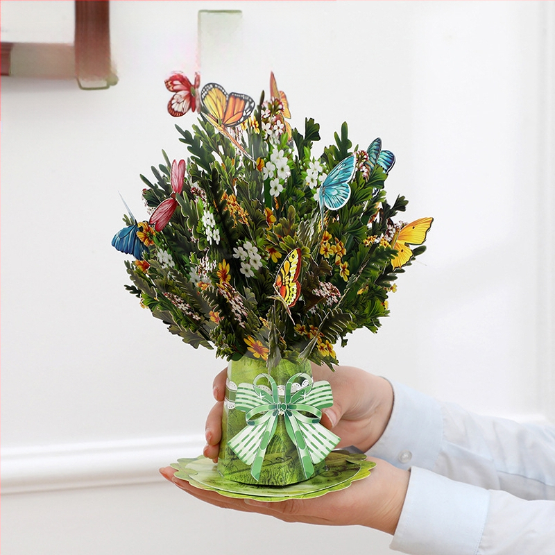 ✅Piiriülene emadepäeva 3D-õnnitluskaart, õpetajapäeva loominguline lill, lillepaberist nikerdus, aedniku tänupüha õnnitluskaartide partii