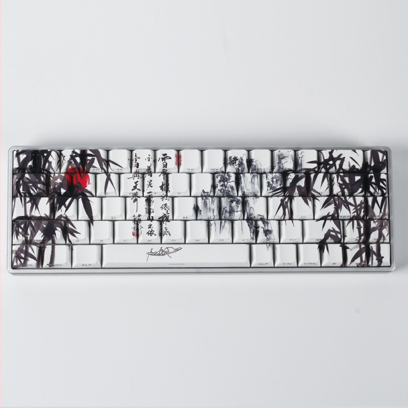 Modifikacija tipkovnice s PBT sublimacijom u retro stilu tinte, pejzažna šuma bambusa, pogodna za 60/68 Peremei Plus Lion Mu Aiyan