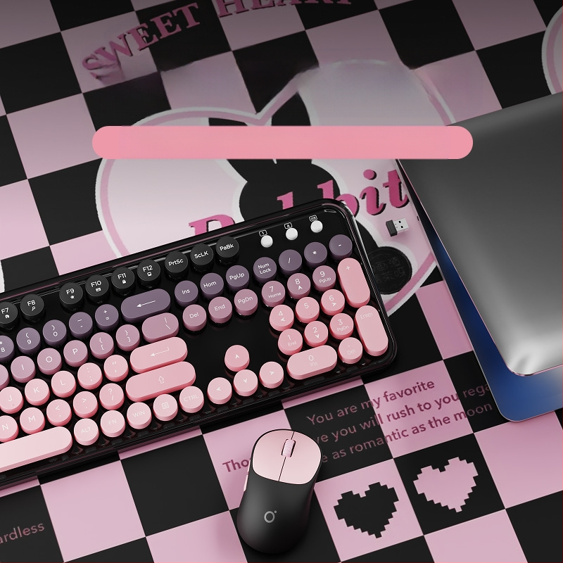 Forerunner V96 bežična tipkovnica i miš, mehanički osjećaj, bez zvuka, prijenosno računalo, vanjska ženska, uredska, punk