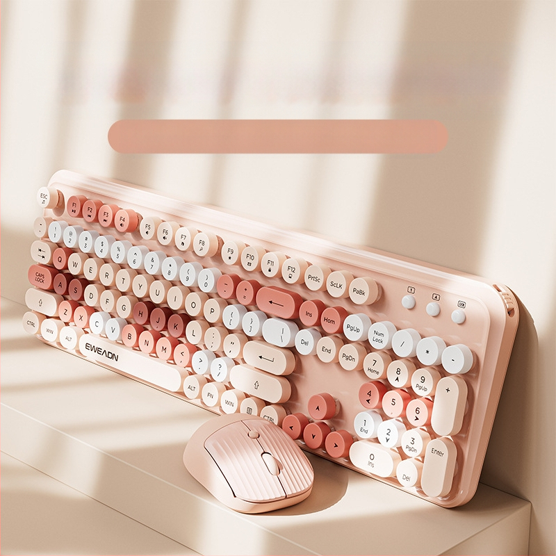 Forerunner V96 bežična tipkovnica i miš, mehanički osjećaj, bez zvuka, prijenosno računalo, vanjska ženska, uredska, punk