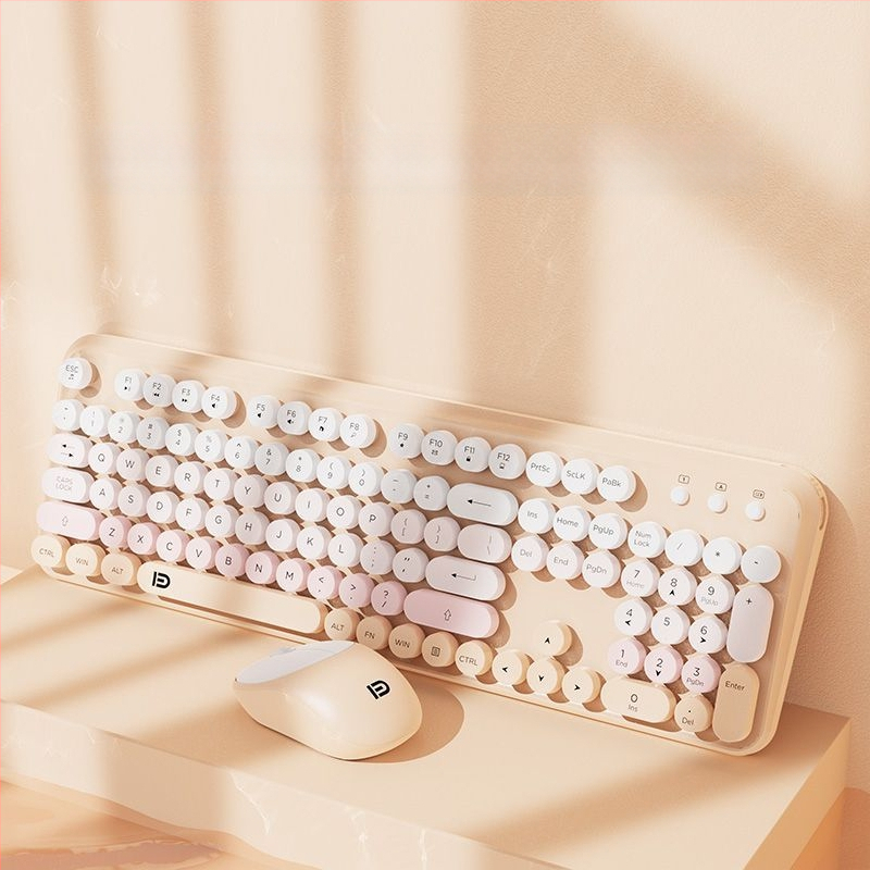 Forerunner V96 bežična tipkovnica i miš, mehanički osjećaj, bez zvuka, prijenosno računalo, vanjska ženska, uredska, punk