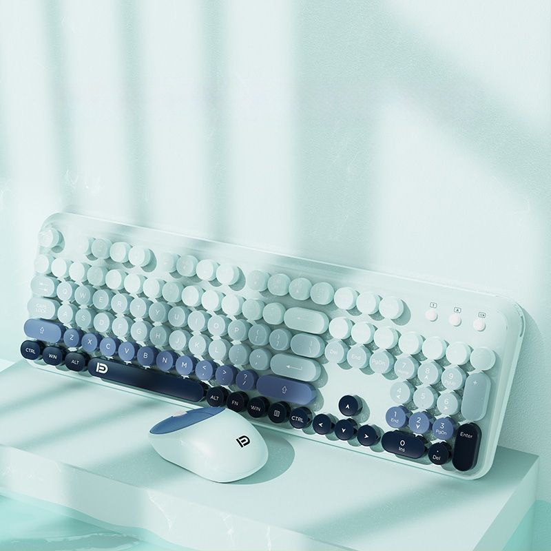 Forerunner V96 bežična tipkovnica i miš, mehanički osjećaj, bez zvuka, prijenosno računalo, vanjska ženska, uredska, punk