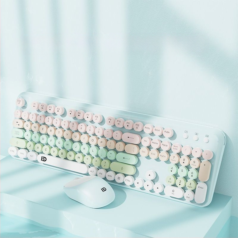 Forerunner V96 bežična tipkovnica i miš, mehanički osjećaj, bez zvuka, prijenosno računalo, vanjska ženska, uredska, punk