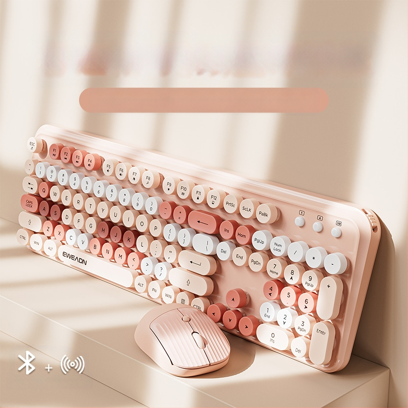 Forerunner V96 bežična tipkovnica i miš, mehanički osjećaj, bez zvuka, prijenosno računalo, vanjska ženska, uredska, punk