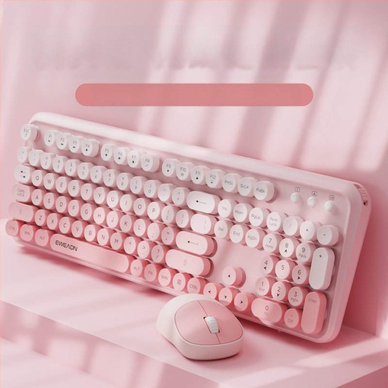 Forerunner V96 bežična tipkovnica i miš, mehanički osjećaj, bez zvuka, prijenosno računalo, vanjska ženska, uredska, punk