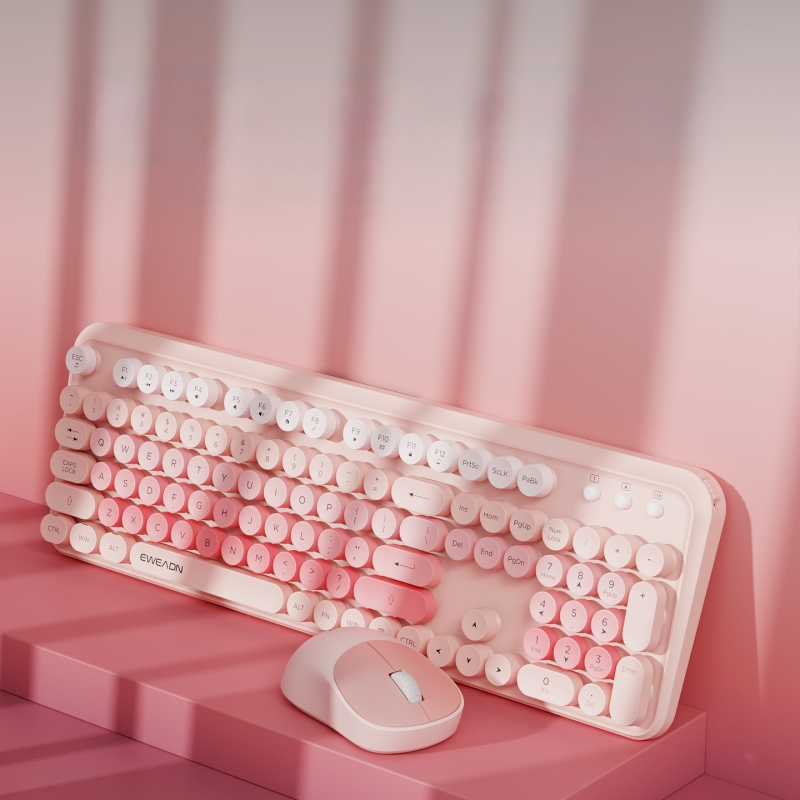 Forerunner V96 bežična tipkovnica i miš, mehanički osjećaj, bez zvuka, prijenosno računalo, vanjska ženska, uredska, punk