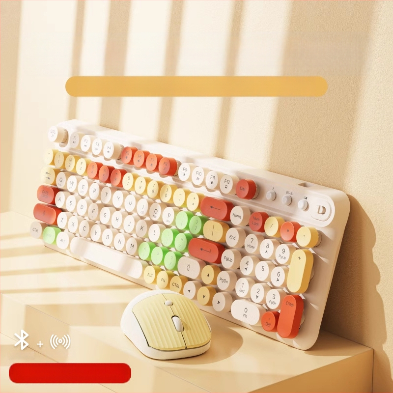 Forerunner V96 bežična tipkovnica i miš, mehanički osjećaj, bez zvuka, prijenosno računalo, vanjska ženska, uredska, punk