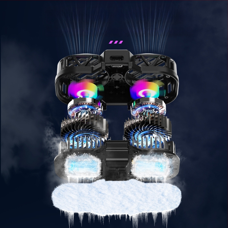 Radiatoriaus mobiliojo telefono galinis laikiklis Aušinimo artefaktas Naujas tiesioginės transliacijos skaitmeninis ekranas Dvigubas turbo magnetinis puslaidininkis