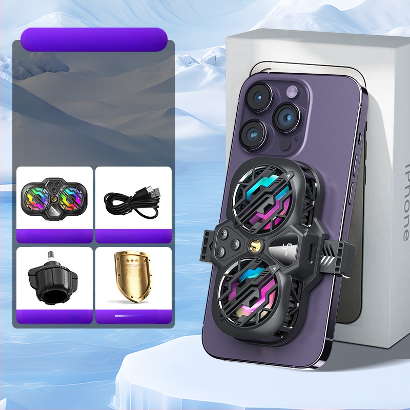 Radiatoriaus mobiliojo telefono galinis laikiklis Aušinimo artefaktas Naujas tiesioginės transliacijos skaitmeninis ekranas Dvigubas turbo magnetinis puslaidininkis