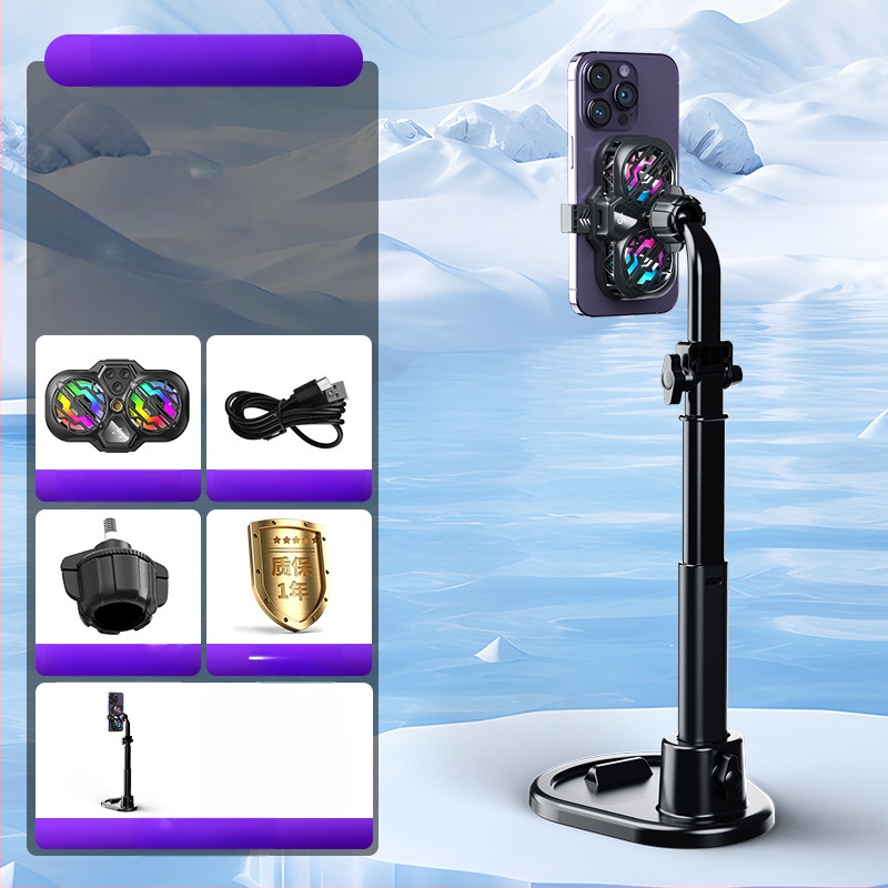 Radiatoriaus mobiliojo telefono galinis laikiklis Aušinimo artefaktas Naujas tiesioginės transliacijos skaitmeninis ekranas Dvigubas turbo magnetinis puslaidininkis